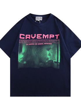 CAVEMPT日系复古数码人像2022夏季CAV EMPT CE短袖男女情侣T恤潮