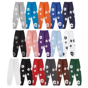 运动休闲长裤 高版 卫裤 TEARS木棉花发泡迷彩印花美式 男女 本DENIM