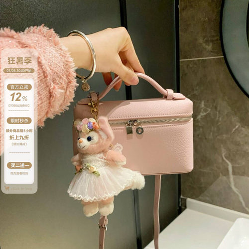 粉色饭盒包真皮手提单肩斜挎包女