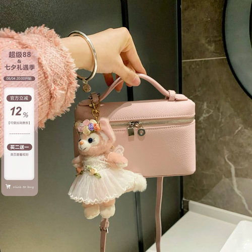 粉色饭盒包真皮手提单肩斜挎包女