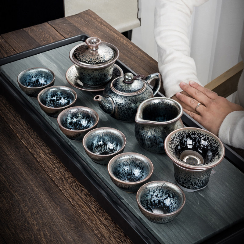 建盏茶具茶杯曜变乌金高端高级感礼盒套装新中式乔迁节送领导长辈,餐饮具,建盏,淘宝优惠券,粉丝福利购,淘宝优惠卷