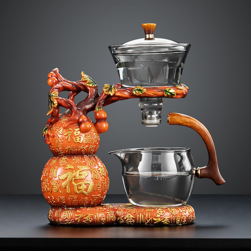 福禄双全玻璃自动磁吸茶具套装