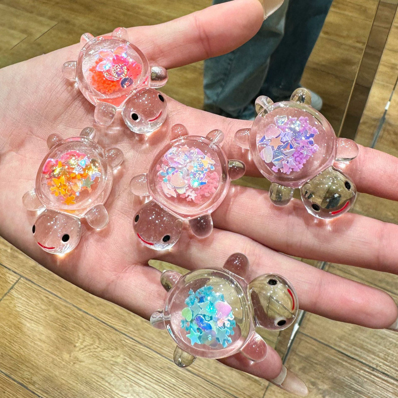 抖音对对碰透明小乌龟摆件鱼缸微景观动物模型仿真小玩具饰品