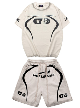 2025美式高街Hellstar地狱之星11th Warm Up套装短袖T恤短裤男女