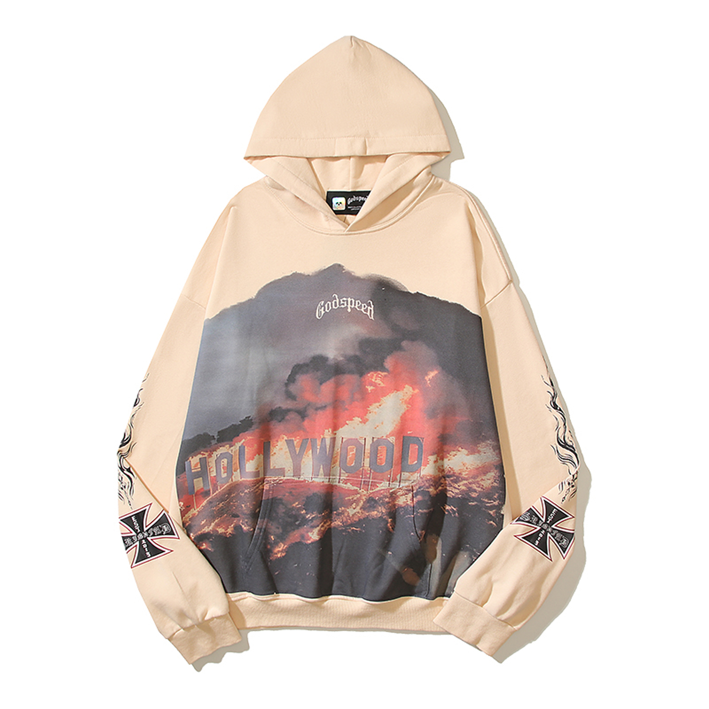 美式Godspeed骷髅人高街卫衣