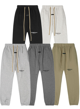 FOG复线ESSENTIALS经典硅胶字母高街休闲加绒连帽卫衣裤子套装ins