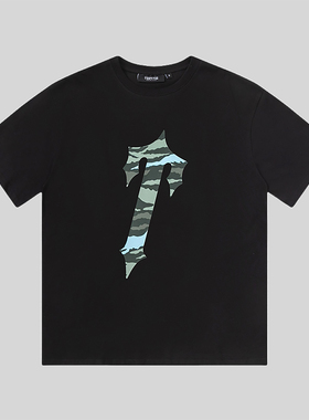 潮牌Trapstar夏季休闲字母印花宽松纯棉圆领短袖T恤男女同款上衣