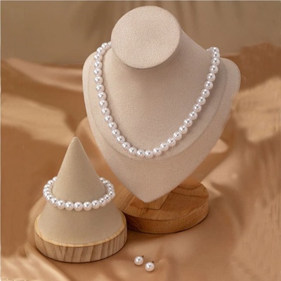 10-11mm白色元宝扣施家贝珠项链（赠手链+耳钉）TZB601