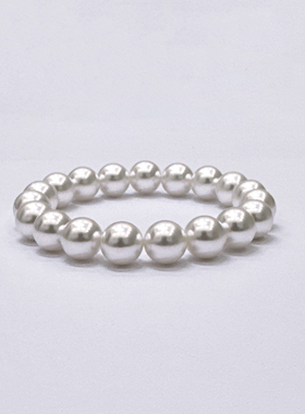 10-11mm白色弹力绳珍珠手链SLA101