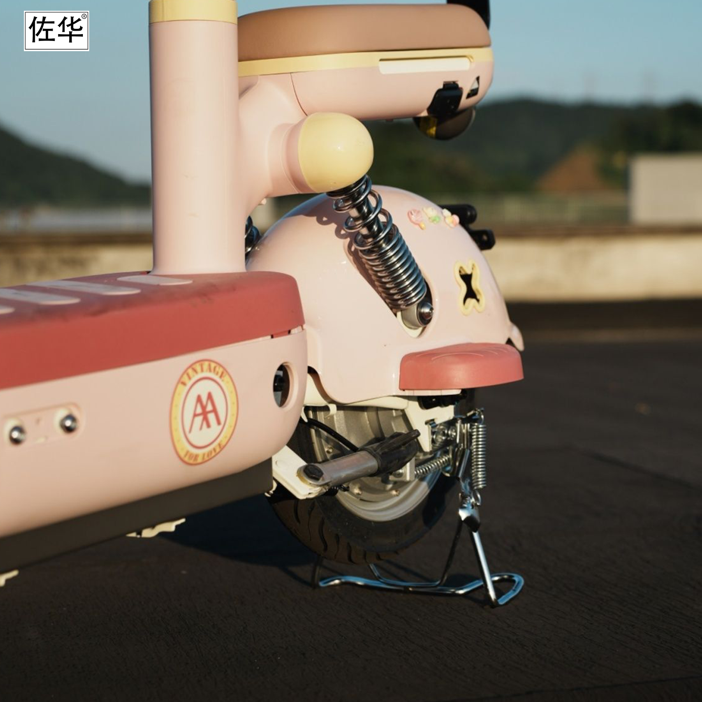 佐华适配台铃圆圆/小雪碧/小淘气电动车中撑后置双撑脚撑支架改装