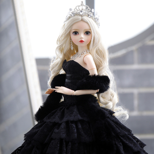 黑色大婚纱改妆多丽丝KD娃娃换装 送女孩生日情人节礼物洋娃娃玩具