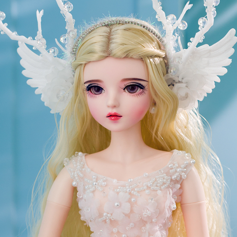 纯手工白色精灵儿童玩具洋娃娃