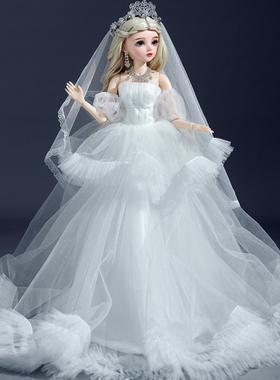 3分6分婚纱娃娃手工改妆bjdsd换装仿真女孩公主洋娃娃玩具生日礼