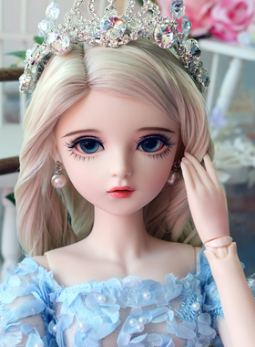 多丽丝娃娃正版蓝色长裙手工改妆bjdsd换装公主送女孩洋娃娃玩具