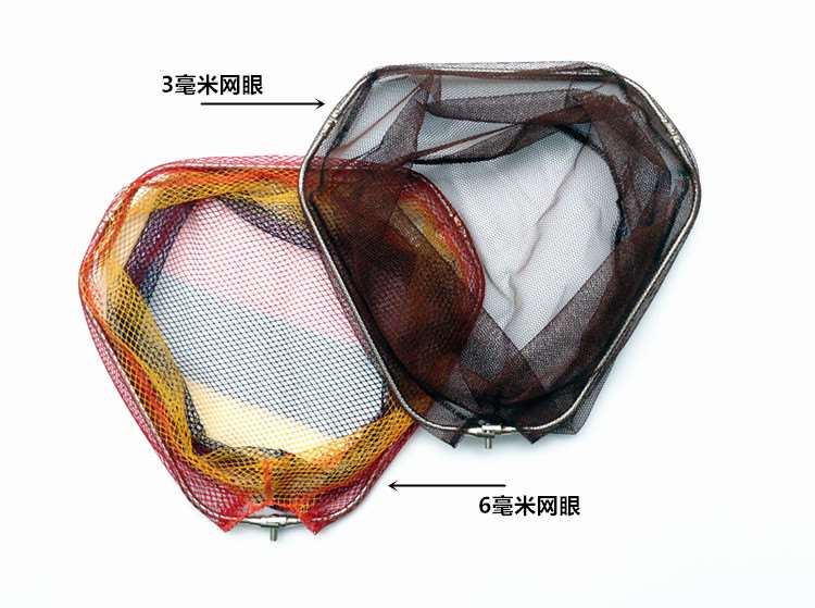 钓鱼抄网头不锈钢三角折叠涂胶防挂抄网头捞鱼网头细眼网头