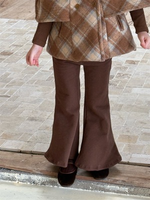 冬季女童加绒 弹力针织卫裤 女童软糯口袋喇叭裤