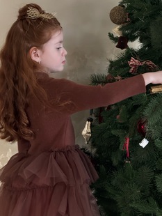 女童百搭洋气蓬蓬裙子 女童毛衣网纱公主裙 冬 韩版