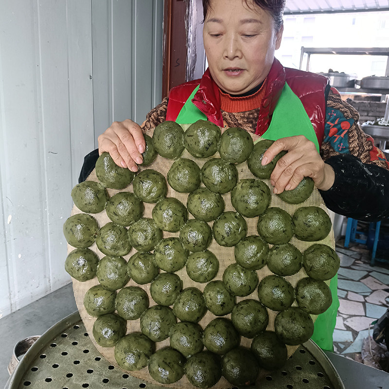 四川清明菜粑青团鼠曲草时蔬野菜青明草粑粑成都叶儿粑腊肉糯米团