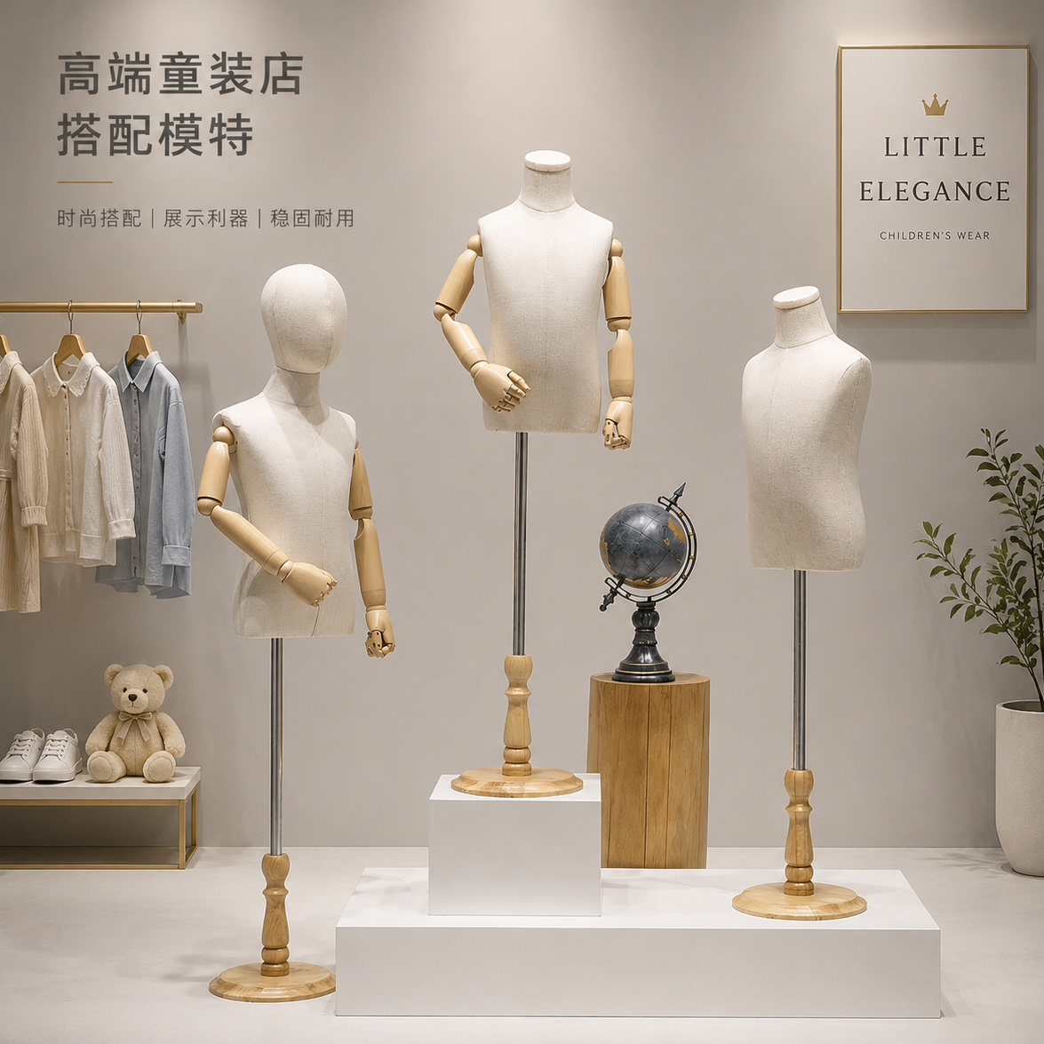 儿童模特人偶人台小孩女童服装童装店橱窗道具童装模特展示架全身