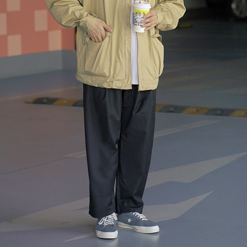 REBIRTH双褶休闲西裤宽松廓形百搭舒适裤微胖男速干裤春夏秋长裤