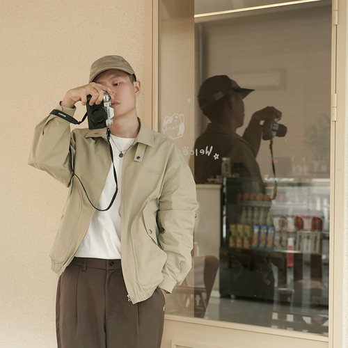 REBIRTH翻领春秋款宽松刺绣夹克