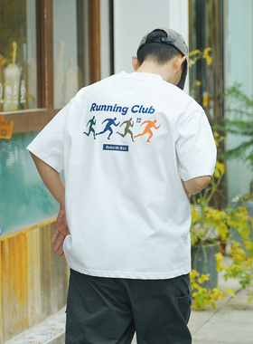 REBIRTH印花T恤奔跑运动员跑步潮牌体恤夏新款上衣短袖男士t血衫