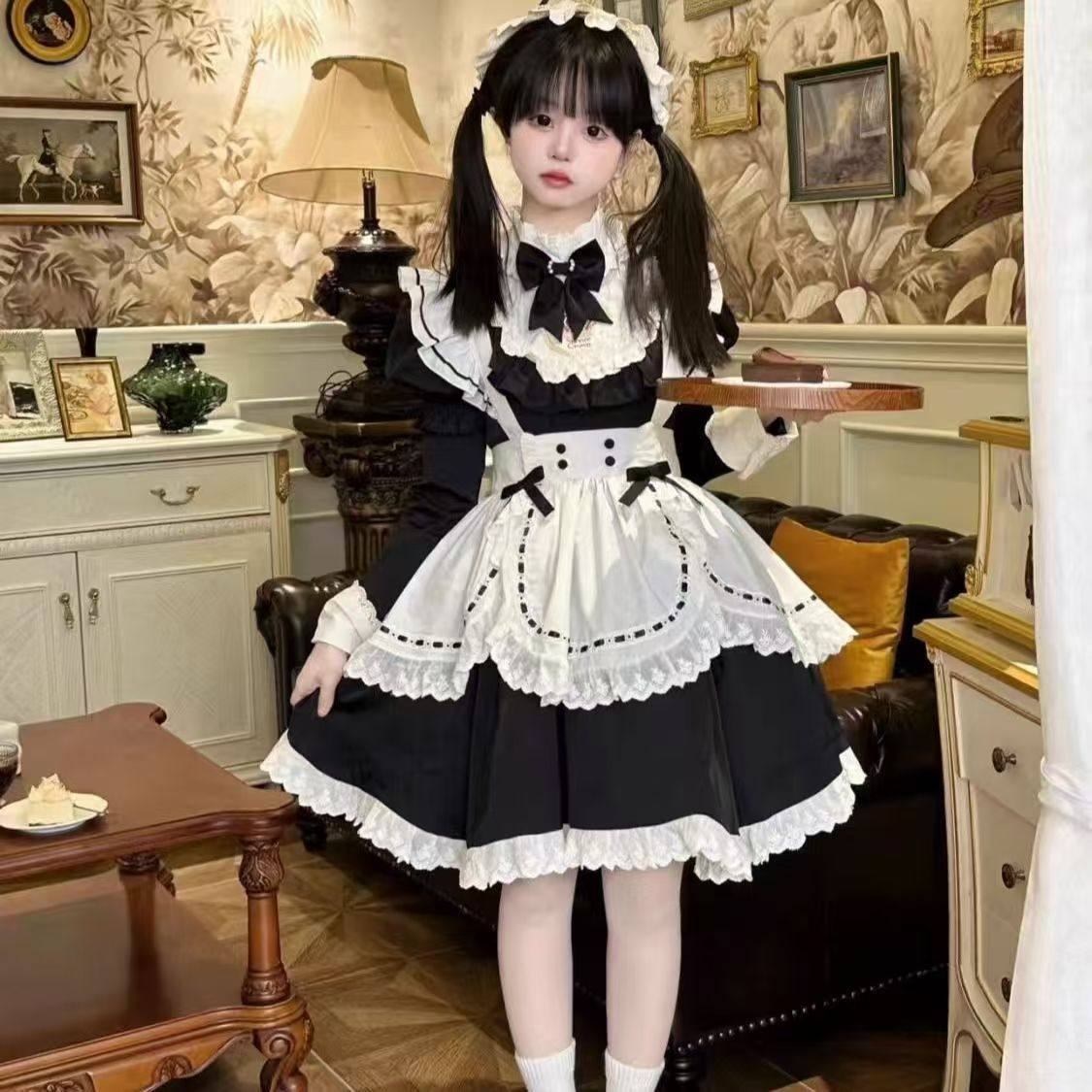 Lolita裙女仆装可爱接袖洛丽塔连衣裙甜美甜心可爱超萌衣服cos服