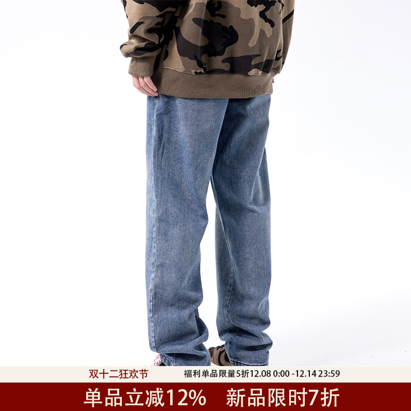 烦恼octopus复古嘻哈直筒长裤男