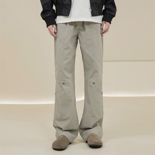 直筒宽松简约vibe长裤 烦恼 伐木裤 通勤微喇工装 子男 Octopusl美式