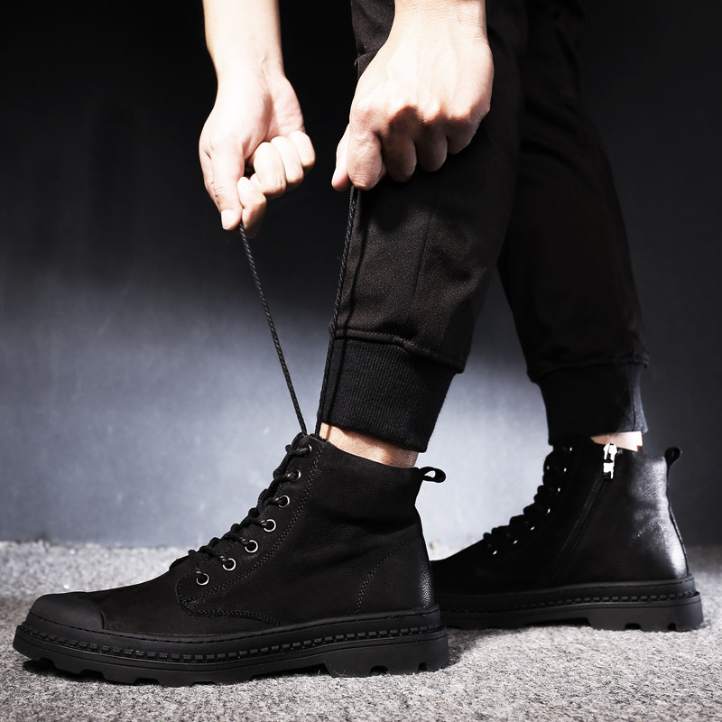 马丁靴男冬季加绒棉军靴工装英伦百搭中帮短靴子男士雪地高帮鞋男在类目 流行男鞋, 靴子中 - 来自Buy2taobao.com提供专业的淘宝代购服务