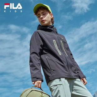 新款 外套2026年春季 FILA斐乐儿童童装 男童中大童上衣 斐护科技
