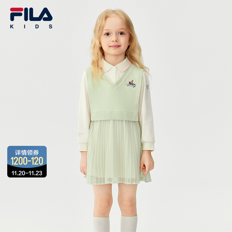 FILA斐乐女小童针织连衣裙