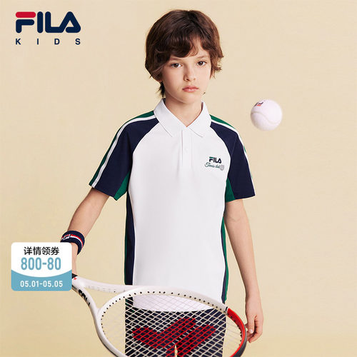 FILA斐乐男中大童短袖POLO