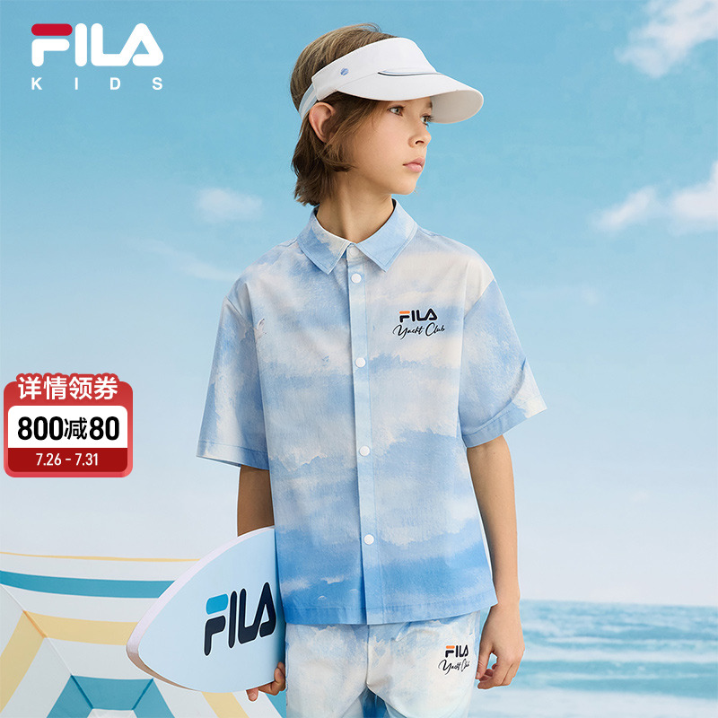 FILA斐乐男中大童短袖衬衫