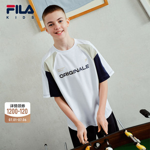 【斐云棉】FILA斐乐儿童短袖T恤女童2026夏季新款男童球衣风上衣