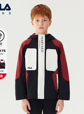 FILA X HARVARD哈佛联名童装外套2025年秋季新款男童中大童两件套