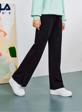 FILA斐乐儿童童装长裤2026年春季新款女童中大童休闲宽松针织裤子