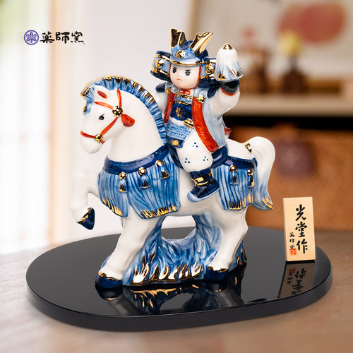 日本药师窑染錦出阵将军原装进口