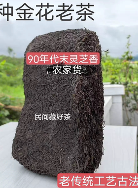 黑茶老六堡老传统工艺古法制作90年代末灵芝香浓浓灵芝香味农家货