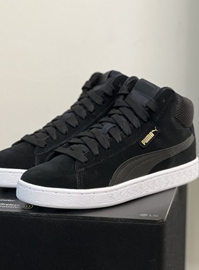 Puma彪马 1948mid新款秋冬黑色翻毛皮休闲复古男女高帮板鞋359138
