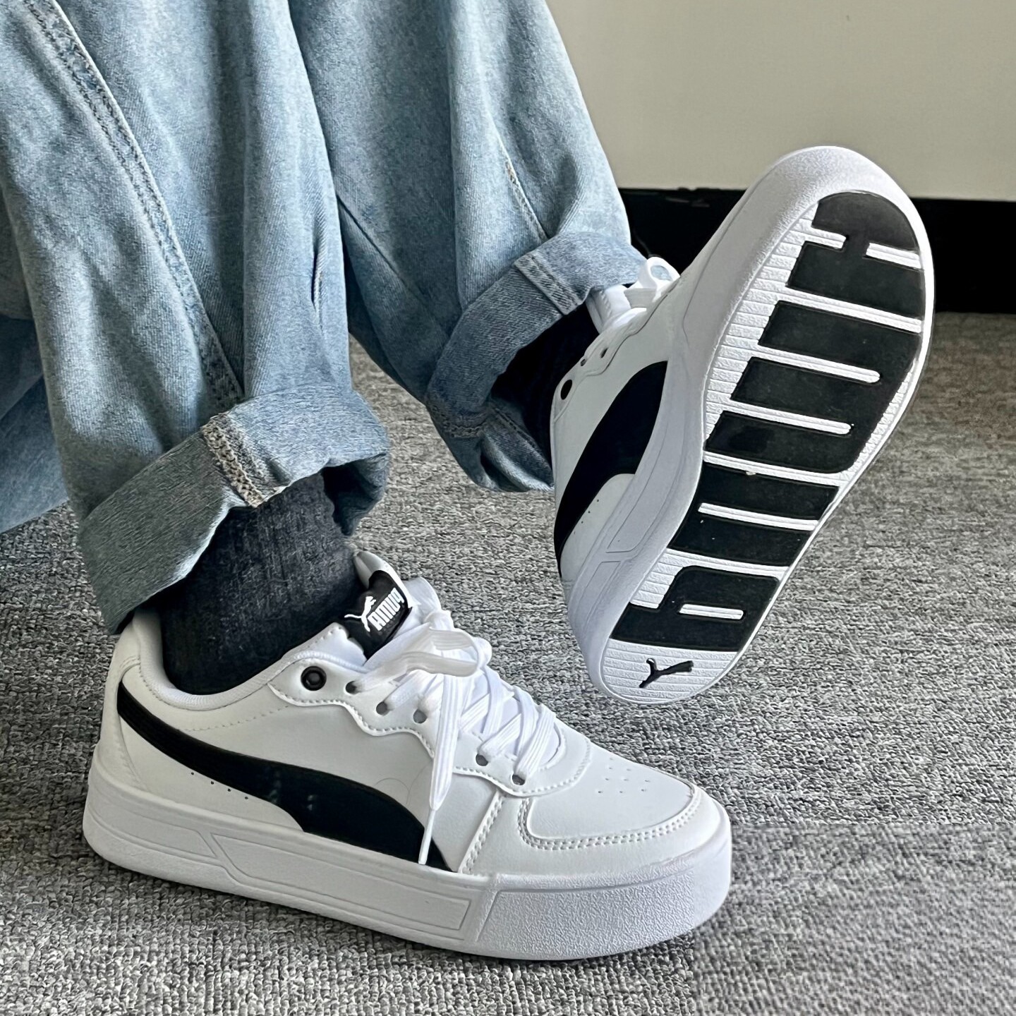 PUMA彪马夏季女子松糕鞋厚底增高百搭小白鞋低帮休闲板鞋374764