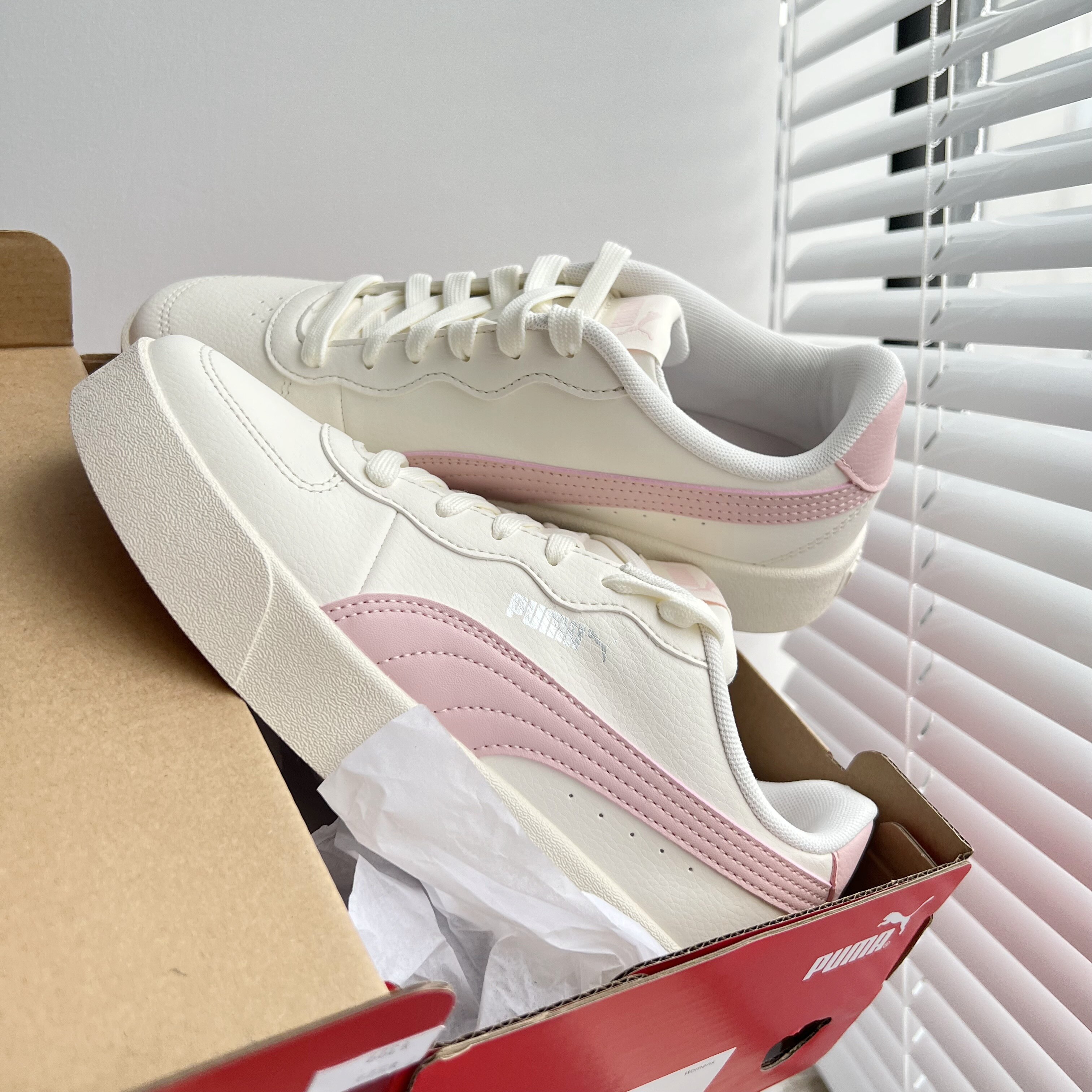 puma彪马女鞋 娜扎同款嫩粉小白鞋厚底增高休闲松糕鞋板鞋380147