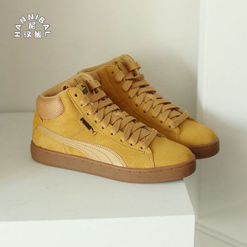 彪马新款小麦色高帮板鞋板鞋