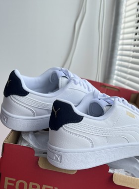 彪马PUMA Shuffle男女小白鞋 深蓝尾经典皮质运动休闲板鞋309668