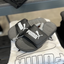 彪马PUMA 魔术贴拖鞋 夏季黑色男款休闲运动沙滩凉拖382484-02