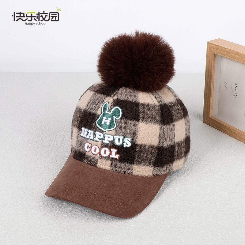 秋冬中大童棒球帽毛呢保暖