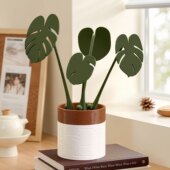 龟背竹隔热垫杯垫餐桌家用防烫垫创意摆件高级感玄关餐边柜装 饰品