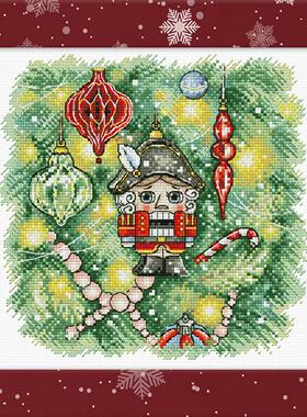 弹弹十字绣 D1147圣诞玩偶-胡桃夹子自配DMC线/R线十字绣套件非印