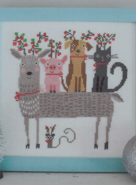 弹弹十字绣 D1241杂志-驯鹿游戏 自配DMC/R线十字绣套件 非印花