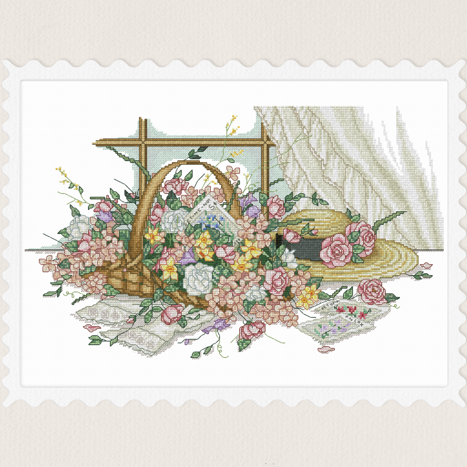 弹弹十字绣 D1469PV花园派对 自配DMC/R线十字绣套件 非印花